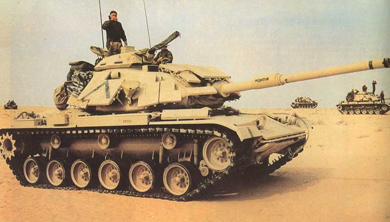 1991年の湾岸戦争におけるアメリカ海兵隊のM60A1パットン戦車（800 x